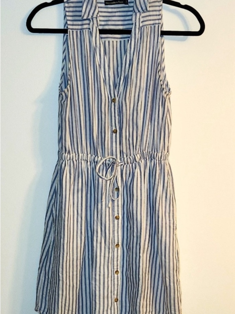 Abercrombie & Fitch Blue and White Striped Button-Front Dress